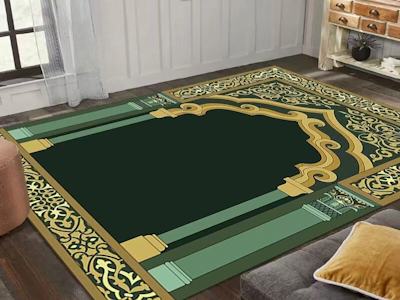 Wholesale Luxury Portable Durable 3d Printed Turkish Thick Gold Diamond Velvet Prayer Mat For Kids